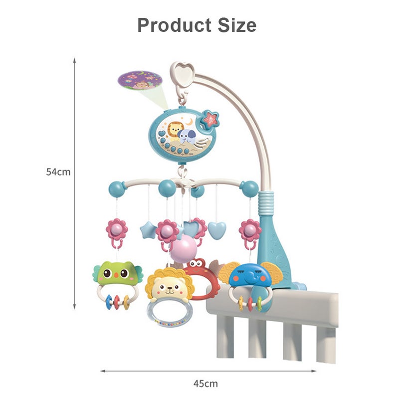 Cute Baby Crib Mobile with Music Lights Star Projection Hanging Rotating Toys Baby Crib Toys with Remote Contorl Infant Bed Decoration for Baby Boys Girls - Image 3