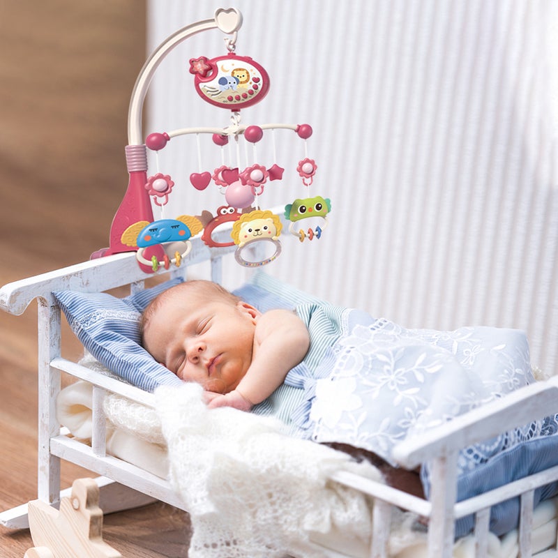 Cute Baby Crib Mobile with Music Lights Star Projection Hanging Rotating Toys Baby Crib Toys with Remote Contorl Infant Bed Decoration for Baby Boys Girls - Image 4
