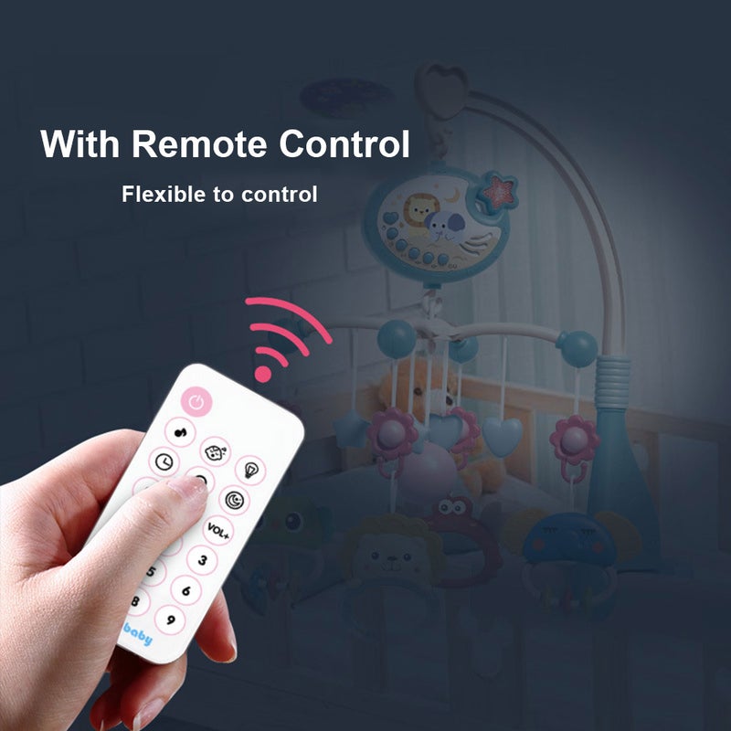 Cute Baby Crib Mobile with Music Lights Star Projection Hanging Rotating Toys Baby Crib Toys with Remote Contorl Infant Bed Decoration for Baby Boys Girls - Image 5