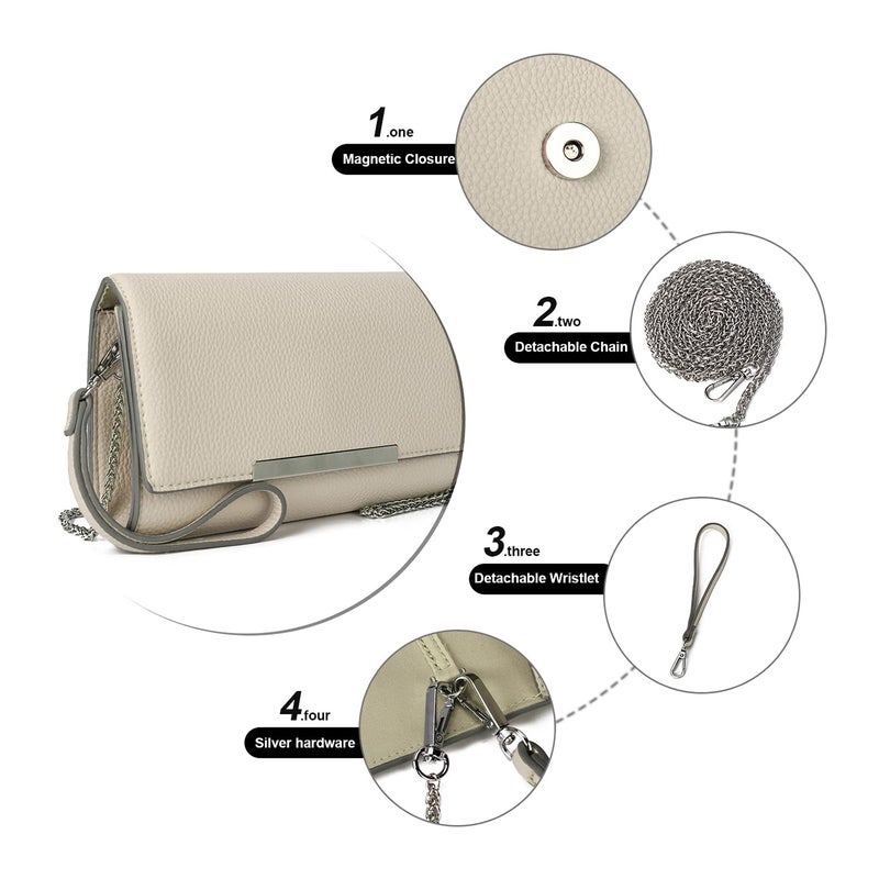 AFKOMST Small Clutch Purses for Women Summer Crossbody Bags and Straw Wristlet Handbags with Chain Strap - Image 4