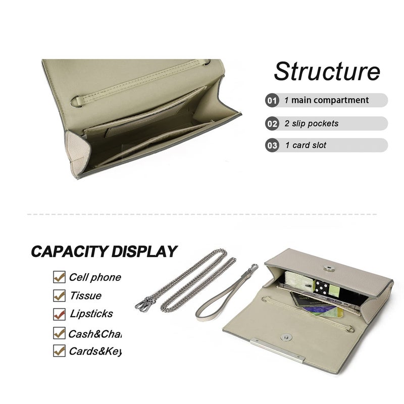 AFKOMST Small Clutch Purses for Women Summer Crossbody Bags and Straw Wristlet Handbags with Chain Strap - Image 5