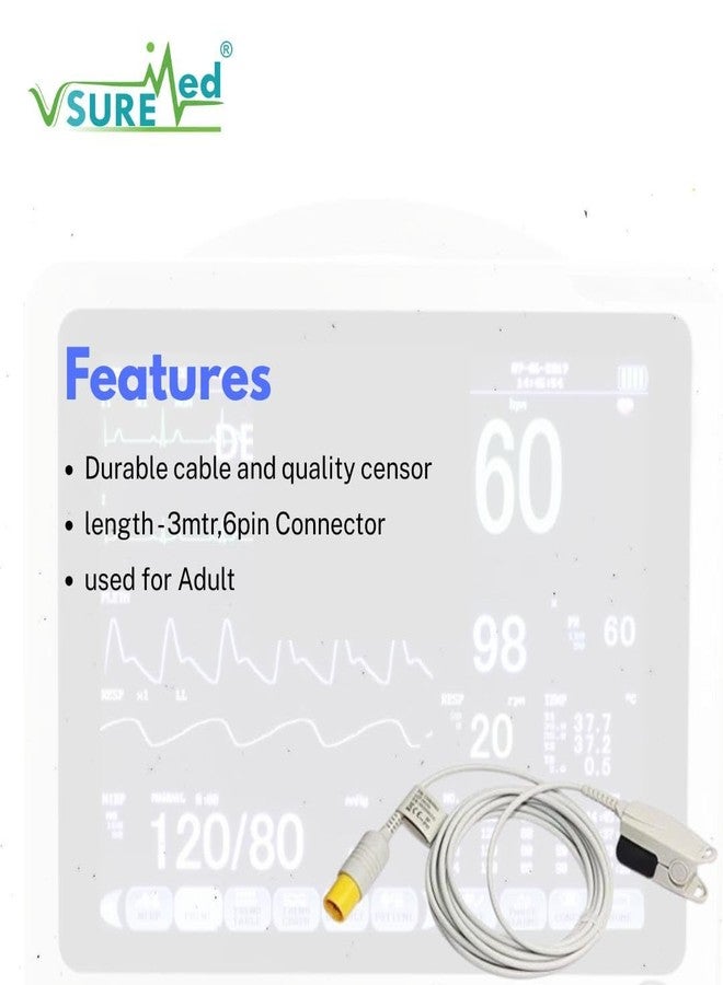 VSUREMED Adult SPO2 Probe for Contec Patient Monitor (5100/8000/9000) from VSUREMED - Image 5
