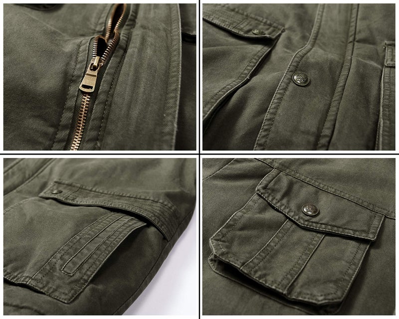 JYG Men's Winter Casual Military Parka Jacket with Removable Hood (US L, Army) - Image 5
