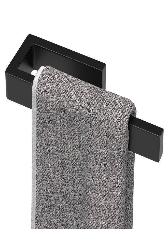 HUFEEOH Hand Towel Holder, Stainless Steel Bathroom Towel Holder Towel Bar, Matte Black Dish Towel Hanger Wall Mount Kitchen Towel Rack Heavy Duty Hand Towel Racks for Bathroom - Image 1