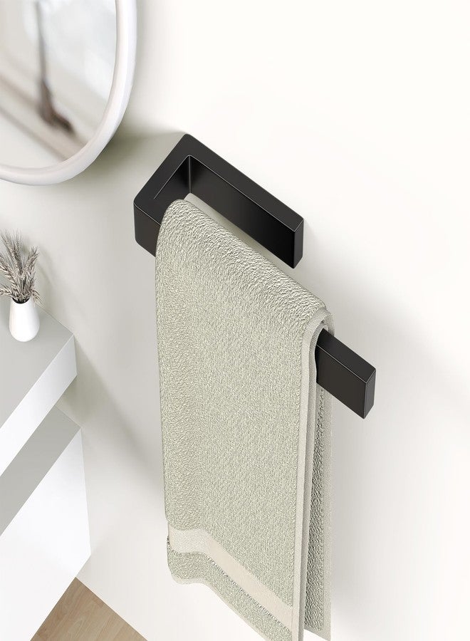 HUFEEOH Hand Towel Holder, Stainless Steel Bathroom Towel Holder Towel Bar, Matte Black Dish Towel Hanger Wall Mount Kitchen Towel Rack Heavy Duty Hand Towel Racks for Bathroom - Image 4