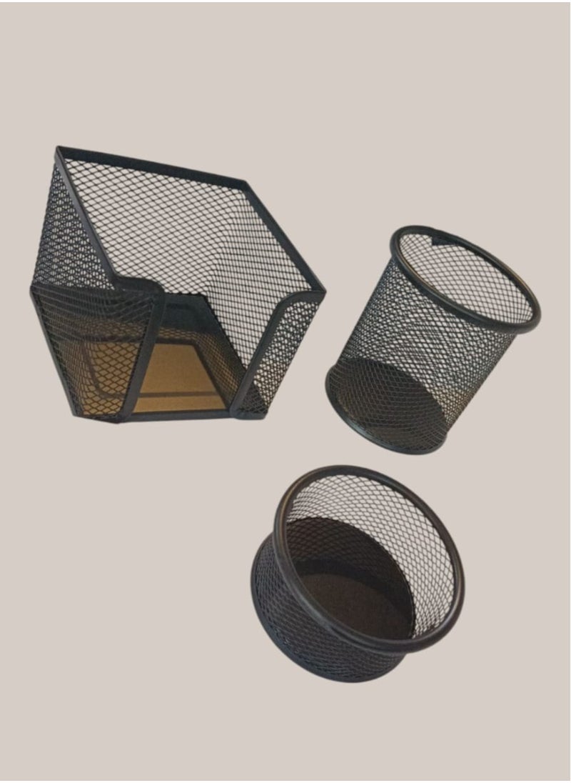 3-Piece Metal Mesh Office Set Black - pzsku/Z332A0F2242796E2A686AZ/45/_/1739790025/ae4c03c1-3238-4b20-a174-406d9a19d15f