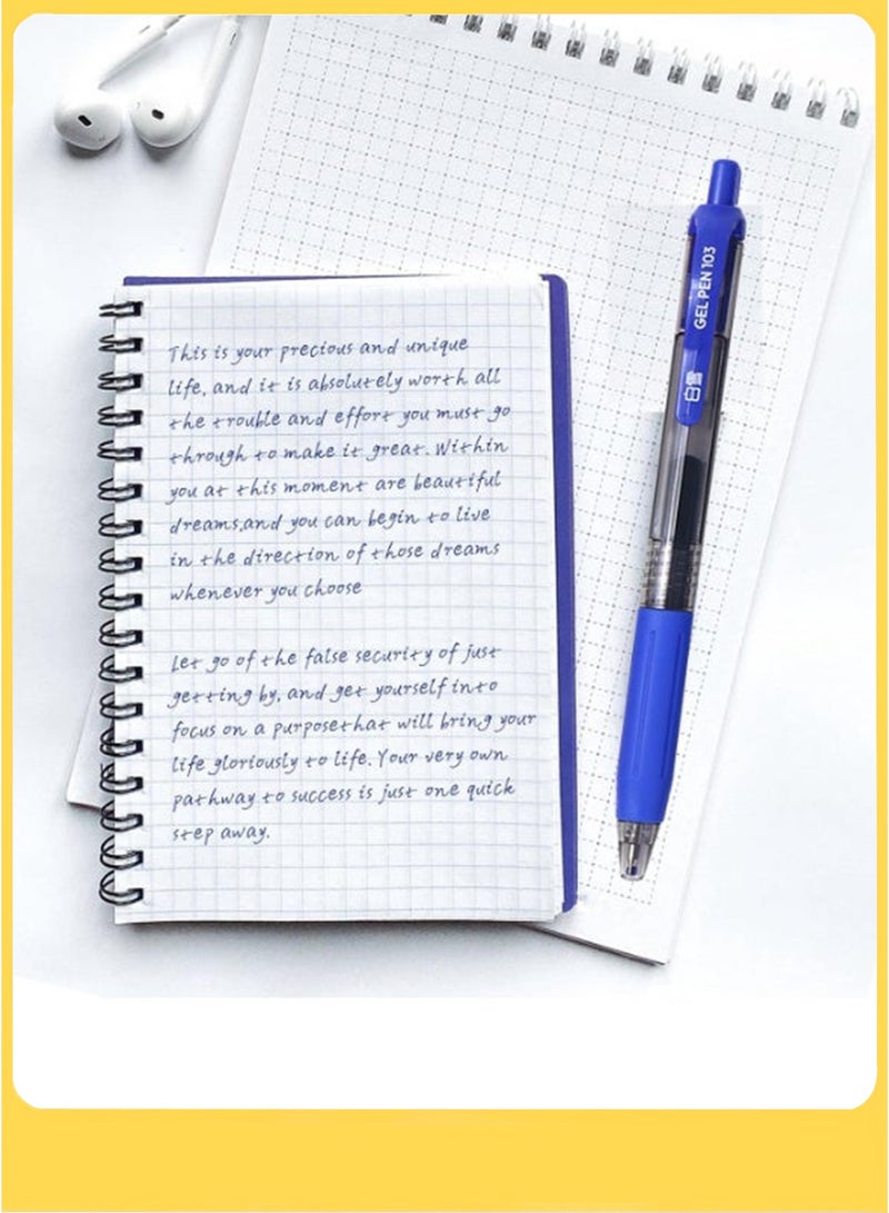 Snowhite 12 Pcs Retractable Blue Ink Gel Pens, Quick Dry 0.5mm Fine Point Premium Rolling Ball Gel Pens Refillable for Office School Supply - Image 5
