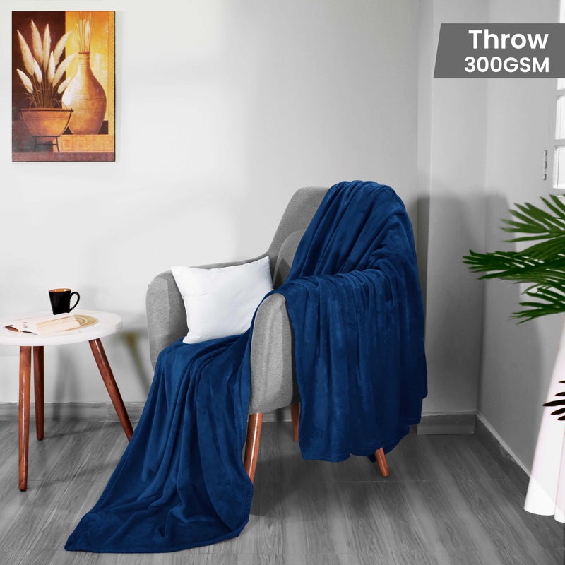 Utopia Bedding Fleece Blanket Throw Size Navy 300GSM Luxury Anti-Static Fuzzy Soft Microfiber Blanket for Couch, Sofa and Bed (60x50 Inch) - Image 2