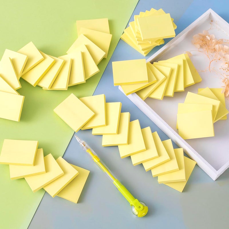 Kozerite (50 Pads) Sticky Notes 1.5x2, Sticky Pads, Recyclable, Self-Stick Pads, Easy to Post for Home, Office, Notebook (Yellow) - Image 5