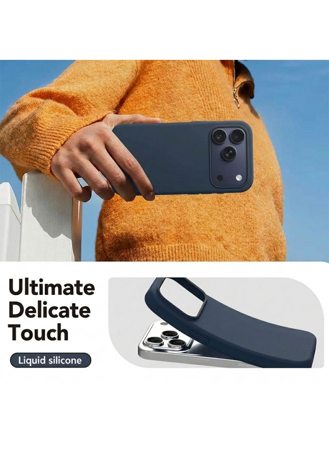 موبكوس جراب Mobcos iPhone 17 Pro Max الفاخر المصنوع من السيليكون، باللون الأزرق الداكن وشعار Elite، مزود بخاصية الشحن اللاسلكي المغناطيسي | ملمس ناعم كالحرير | حماية فائقة ضد الصدمات بمعايير عسكرية | توافق مغناطيسي قوي | غطاء أنيق ونحيف - Image 3
