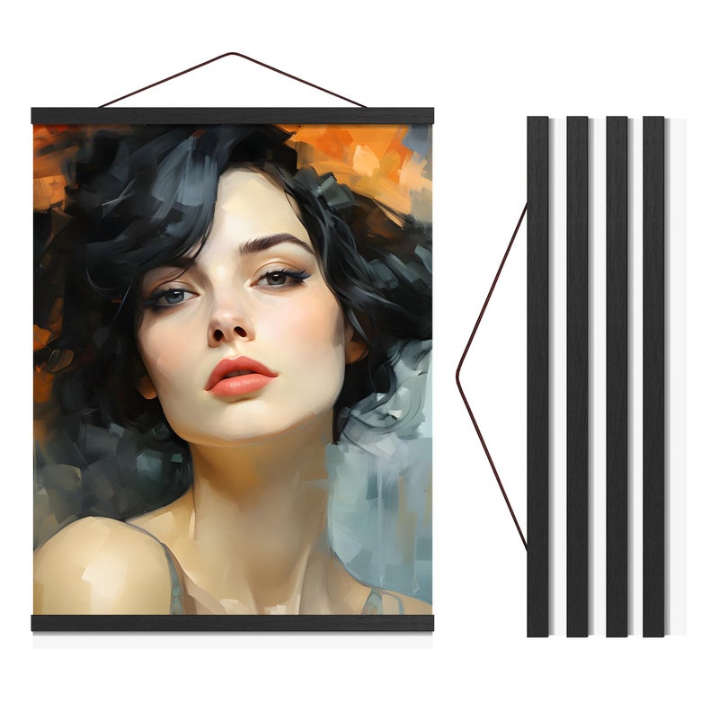 حامل ملصقات مغناطيسي Travelization 24 إطار ملصق مع مغناطيسات قوية مجموعة تعليق كاملة للفنون والخرائط والصور والمزيد يناسب 24x17 و 24x20 و 24x36 أسود