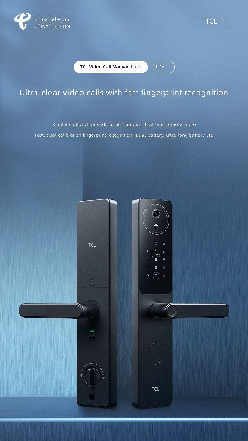 تي سي إل قفل ذكي TCL ببصمة الإصبع مع مراقبة عن بُعد عبر عين القط ووصول NFC للأمان المنزلي - Image 2