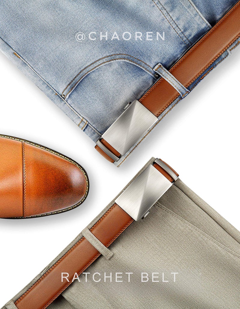 CHAOREN CHAOREN Mens Belt Leather Ratchet Belt - Customizable Fit, Effortless Style (35mm)  - Image 2