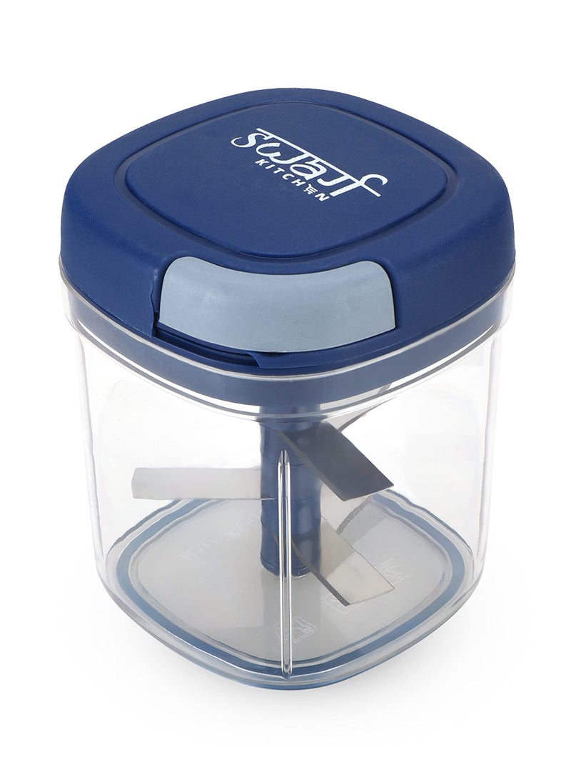 Swarg Kitchen Onion Chopper | Handy and Compact Chopper for Kitchen with 5 Sharp Stainless Steel Blades for Effortlessly Chopping Vegetables | Fruits for Your Kitchen Available (Blue Color, 900 ml) - Image 1