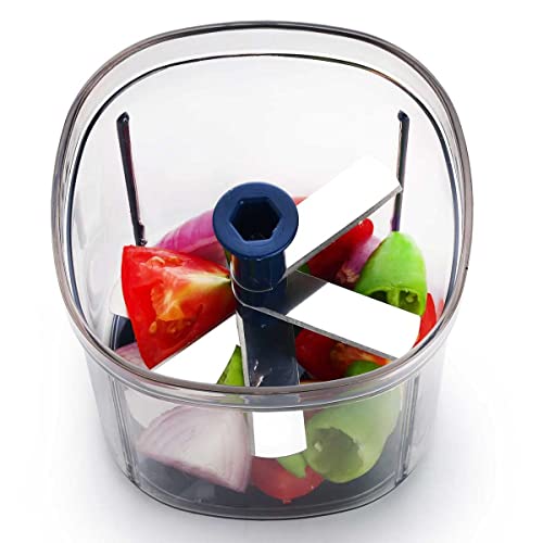 Swarg Kitchen Onion Chopper | Handy and Compact Chopper for Kitchen with 5 Sharp Stainless Steel Blades for Effortlessly Chopping Vegetables | Fruits for Your Kitchen Available (Blue Color, 900 ml) - Image 4