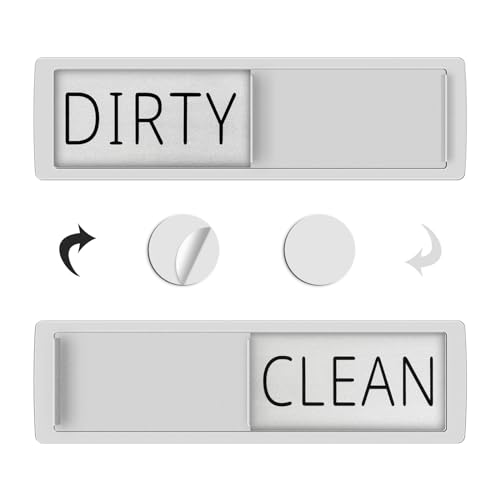 YauYik Dishwasher Magnet Clean Dirty Sign - Strong Magnet Clean/Dirty Sign for Dishwasher, Non-Scratch - With Optional Adhesive Stickers Kitchen Decor(Silver) - Image 1