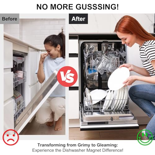 YauYik Dishwasher Magnet Clean Dirty Sign - Strong Magnet Clean/Dirty Sign for Dishwasher, Non-Scratch - With Optional Adhesive Stickers Kitchen Decor(Silver) - Image 5