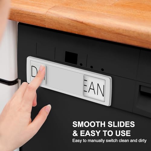 YauYik Dishwasher Magnet Clean Dirty Sign - Strong Magnet Clean/Dirty Sign for Dishwasher, Non-Scratch - With Optional Adhesive Stickers Kitchen Decor(Silver) - Image 3