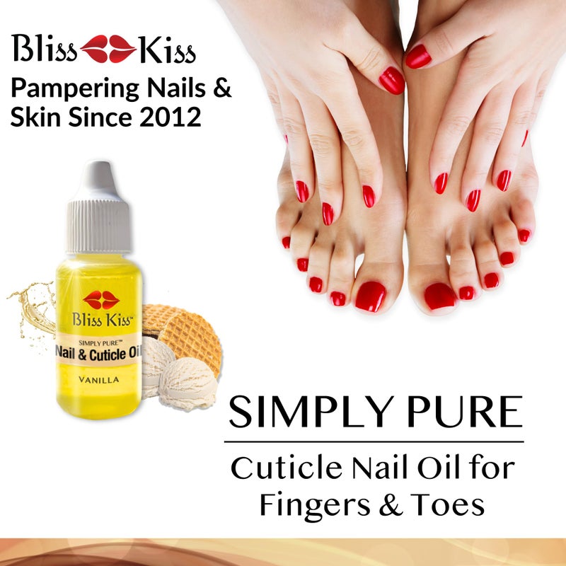 Bliss Kiss | Vanilla Fragrance | Nail Oil Cuticle Dropper w/Vitamin E & Jojobaâ¤Nail Strengthener Nail Growth Serum for Brittle Peeling Breaking Thin Nails | 0.5oz | - Image 5