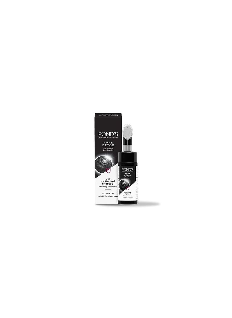 Pond's Pond's Pure Detox Foaming Brush Facewash for Clear Glow Gentle Exfoliation Deep Clean All Skin Types  - Image 1