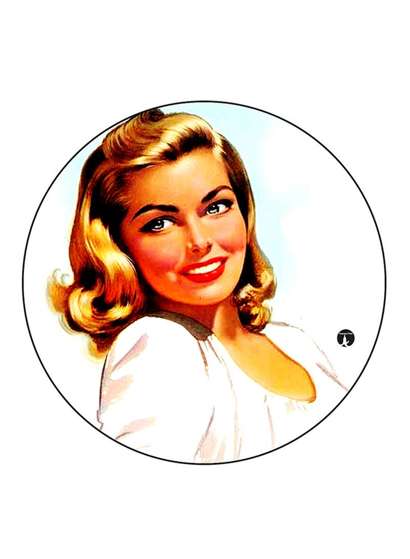 RKN Vintage Art Printed Fridge Magnet  Round  Multicolour - Image 2