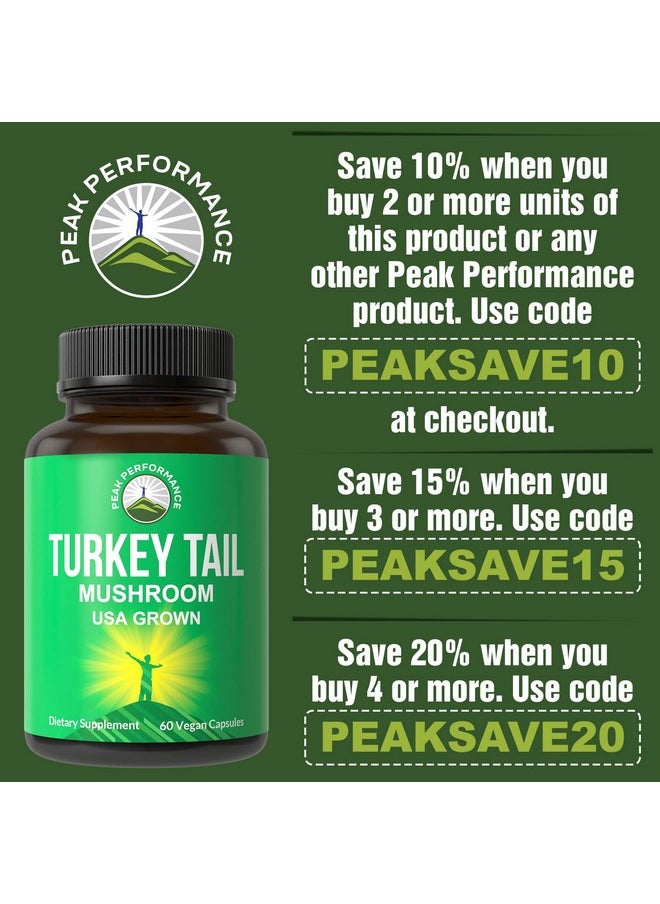 Turkey Tail Capsules Usa Grown Made With Real Turkey Tail Mushroom. Immune System Support Naturally Harvested Mushroom Supplements For Immunity. Vegan Turkey Tail Mushroom Supplement Extract