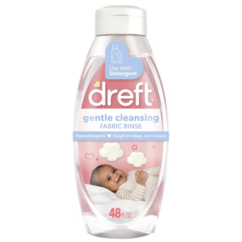 Dreft Baby Gentle Cleansing Fabric Rinse 48 fl oz Hypoallergenic Dermatologist Tested on Sensitive Skin Odor Remover