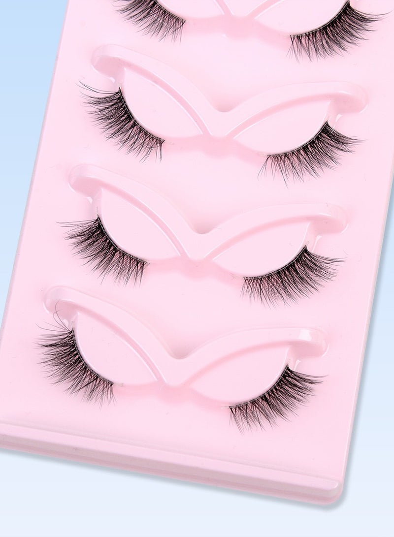 جولي رموش اصطناعية رموش عين القطة الطبيعية نصف رموش عين القطة الطبيعية رموش رموش زاوية رقيقة ناعمة 3D رموش المنك الاصطناعية رموش مزيفة 5 أزواج حزمة متعددة - Image 3