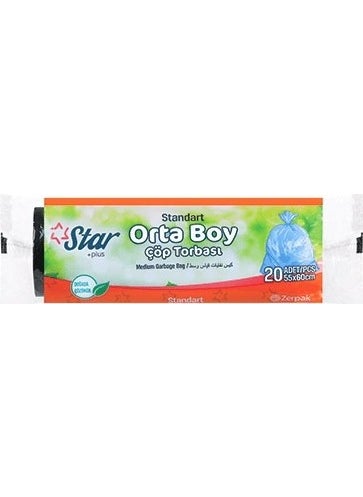 Star Garbage Bag Medium Size 55X60 - Blue - 1 Roll of 20 