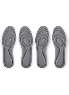 CaserBay CB 2 Pairs 5D Sponge Comfort Insoles Shoe Inserts Liners Cushion Absorption Arch Pain Barefoot Support Heel Pain Relief, S-for Women 6-7.5, Big Kid 4-5.5, Gray 