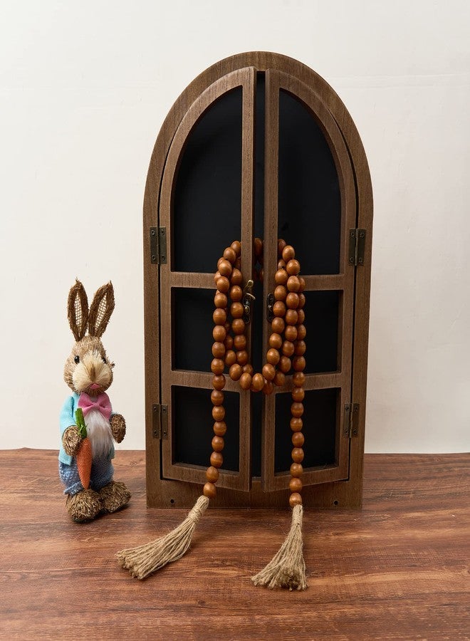 OMISHE 59in Wood Bead Garland with Tassels, Decorative Beads Decor, Farmhouse Wooden Beads Garland for Wall Hanging Home Festival Decor, Brown - Image 4