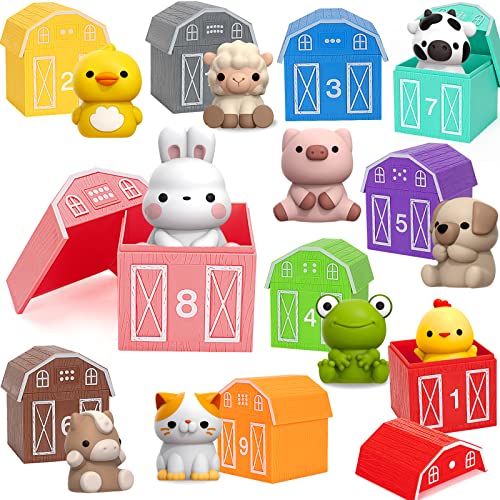 Aigybobo Learning Toys for 123 Year Old Toddlers 20Pcs Farm Animals Toys Montessori Counting Matching  Sorting Fine Motor Games Christmas Birthday Easter Gift for Baby Boys Girls Age 1218 Months - Image 1