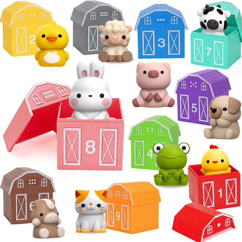 Aigybobo Learning Toys for 123 Year Old Toddlers 20Pcs Farm Animals Toys Montessori Counting Matching  Sorting Fine Motor Games Christmas Birthday Easter Gift for Baby Boys Girls Age 1218 Months - Image 2