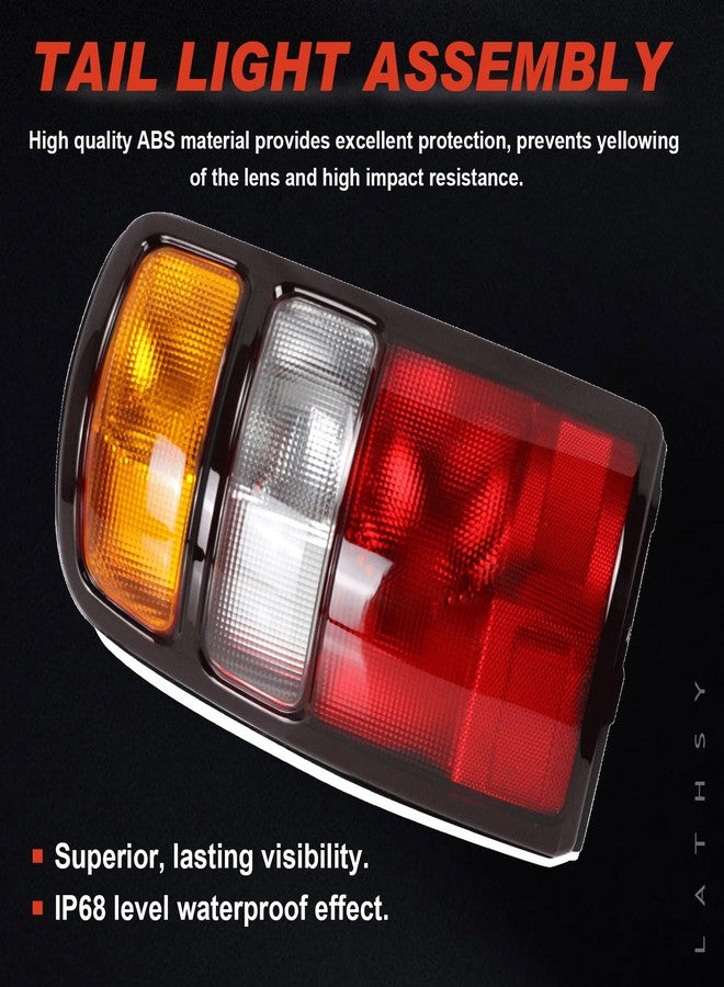 Lathsy Tail Lights Compatible With 2000-2006 Chevy Tahoe Suburban GMC Yukon YuKon XL 1500 2500 Driver and Passenger Side Black Edge w/o Bulbs Replace 15224278,15224279 - Image 5