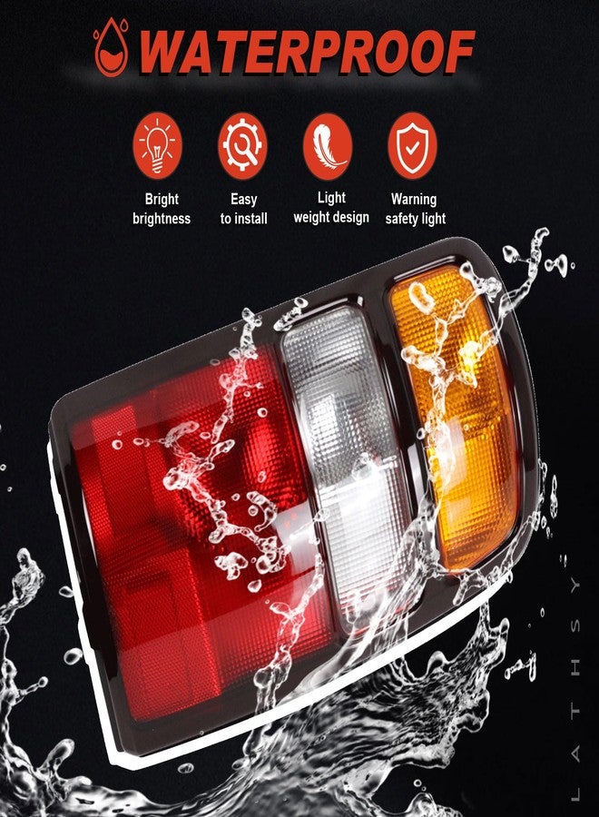 Lathsy Tail Lights Compatible With 2000-2006 Chevy Tahoe Suburban GMC Yukon YuKon XL 1500 2500 Driver and Passenger Side Black Edge w/o Bulbs Replace 15224278,15224279 - Image 4