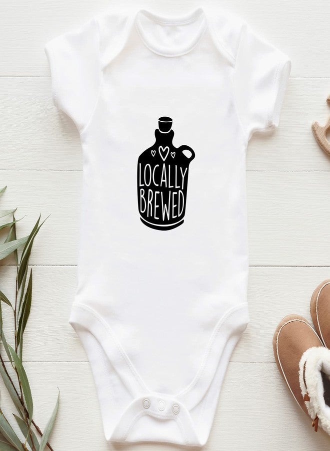 Printique Organic GOTS Certified Baby Onesie Unisex Bodysuit 0-18 months - Locally Brewed | Funny Quote Sarcastic Gift (Locally Brewed, 3-6 Months) - Image 2
