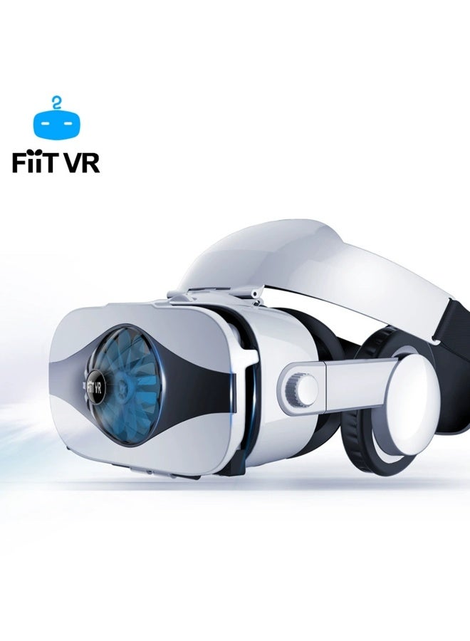 general Classic VR Goggles FIIT VR 5F+Controller Virtual Reality VR Headset 3D Glasses Fan Cooling for Movies & Video Games, Compatible with Android, iOS, HarmonyOS, Smartphone within 4.0-6.3inch Screen Pupil Distance Adjusting Function, IMAX Cinema/360°View/3D Games, Lightweight, Comfortable Material, Ergonomic Design, Mini Fan Physical Cold Wind Phone Cooling - Image 2