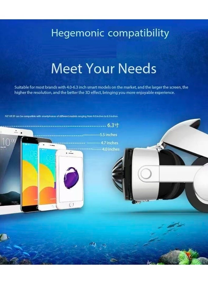 general Classic VR Goggles FIIT VR 5F+Controller Virtual Reality VR Headset 3D Glasses Fan Cooling for Movies & Video Games, Compatible with Android, iOS, HarmonyOS, Smartphone within 4.0-6.3inch Screen Pupil Distance Adjusting Function, IMAX Cinema/360°View/3D Games, Lightweight, Comfortable Material, Ergonomic Design, Mini Fan Physical Cold Wind Phone Cooling - Image 5