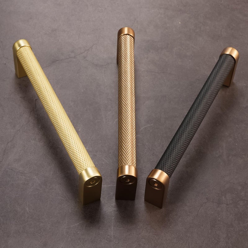 POVEFONK 10 Pack 5 inch(128mm) Black and Champagne Bronze Kitchen Cabinet Handles Knurled Cabinet Pulls Black Drawer Pulls Kitchen Cabinet Hardware Handles Dresser Handles - Image 4