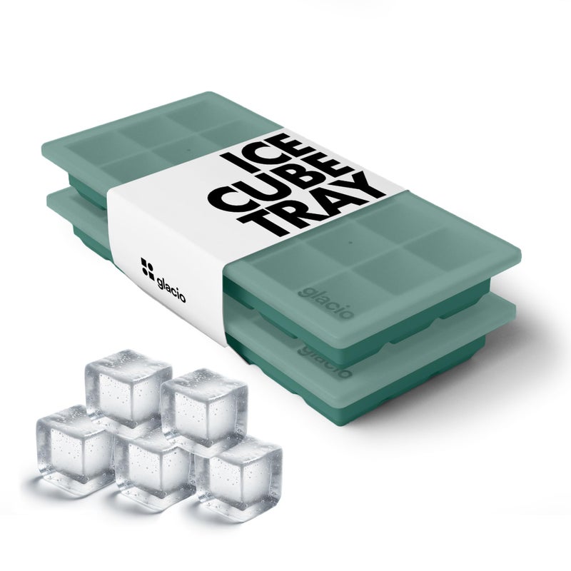 glacio Ice Cube Tray â€“ Small Silicone Molds with Lids, BPA-Free and Flexible for Cocktails and Beverages â€“ Set of 2 - Image 1