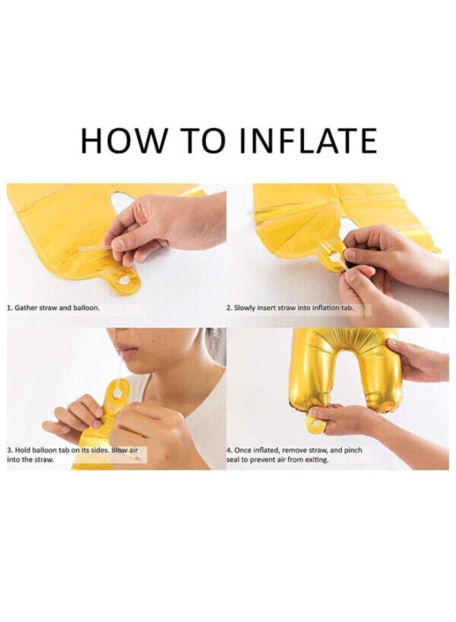 Toyland 16″ Number 1 Foil Balloon, Gold - Image 3