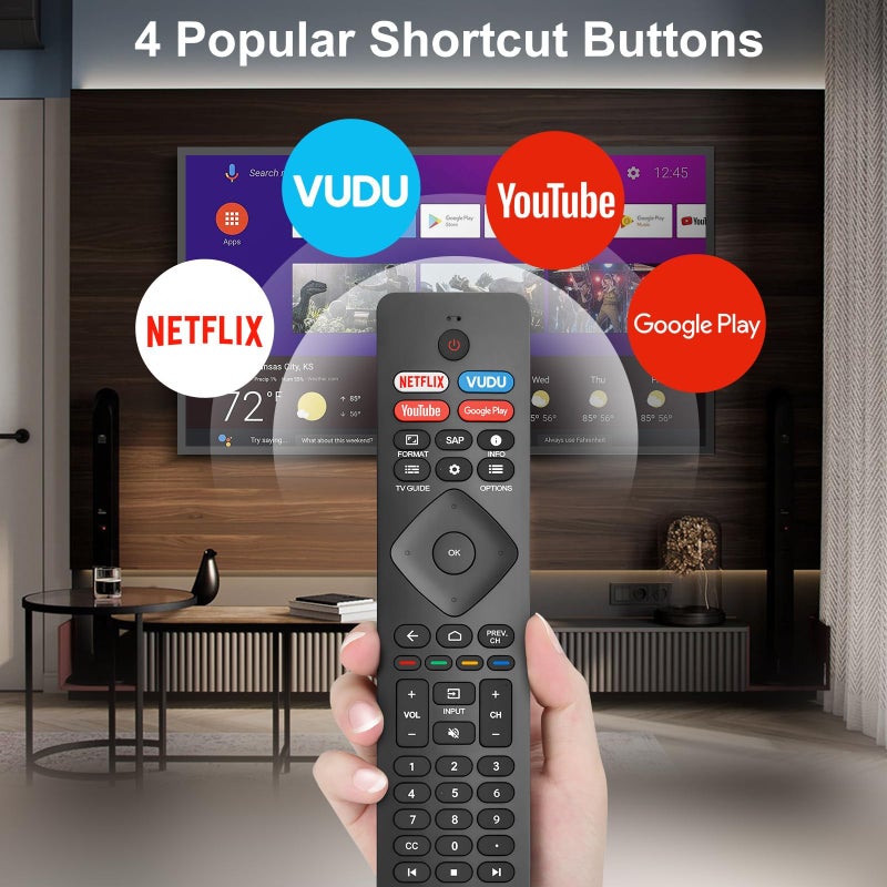 TOPKIND Replacement for Philips Smart TV Remote Control,Universal for Philips 4K UHD Android Smart TVs - Image 4