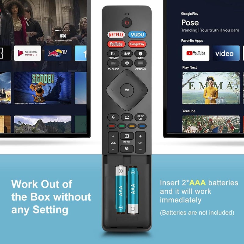 TOPKIND Replacement for Philips Smart TV Remote Control,Universal for Philips 4K UHD Android Smart TVs - Image 5