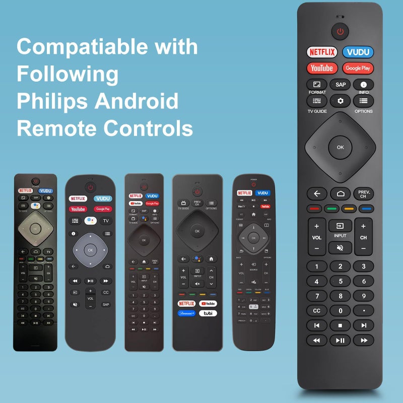 TOPKIND Replacement for Philips Smart TV Remote Control,Universal for Philips 4K UHD Android Smart TVs - Image 3