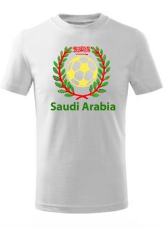 Generic Saudi Arabia Football Team World Fans printed T shirts Supporting The Team Football Team Jersey T shirts For Men | Women | Kids to win the cup (White)  - Image 1