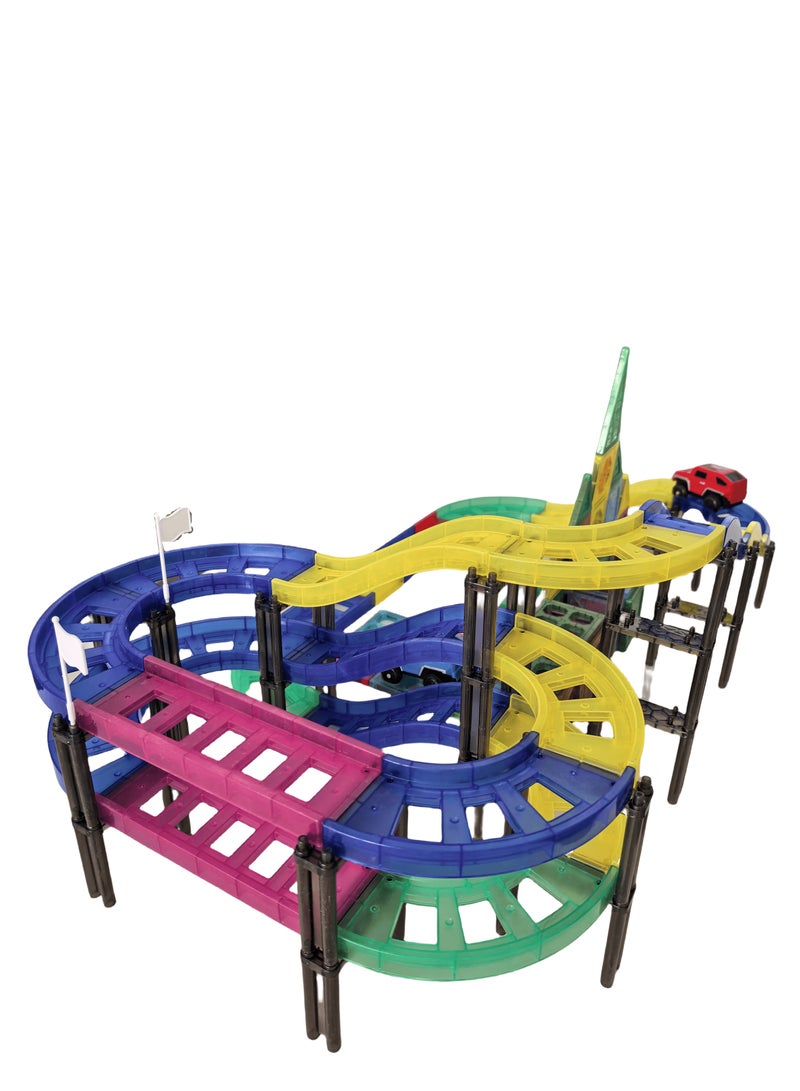 Loquat 96PCS Magnetic Railcar Building Set – STEM Educational Toy with Track, Cars  Accessories for Kids 3+ – Fun Learning Toy for Motor Skills  Creativity - Image 3