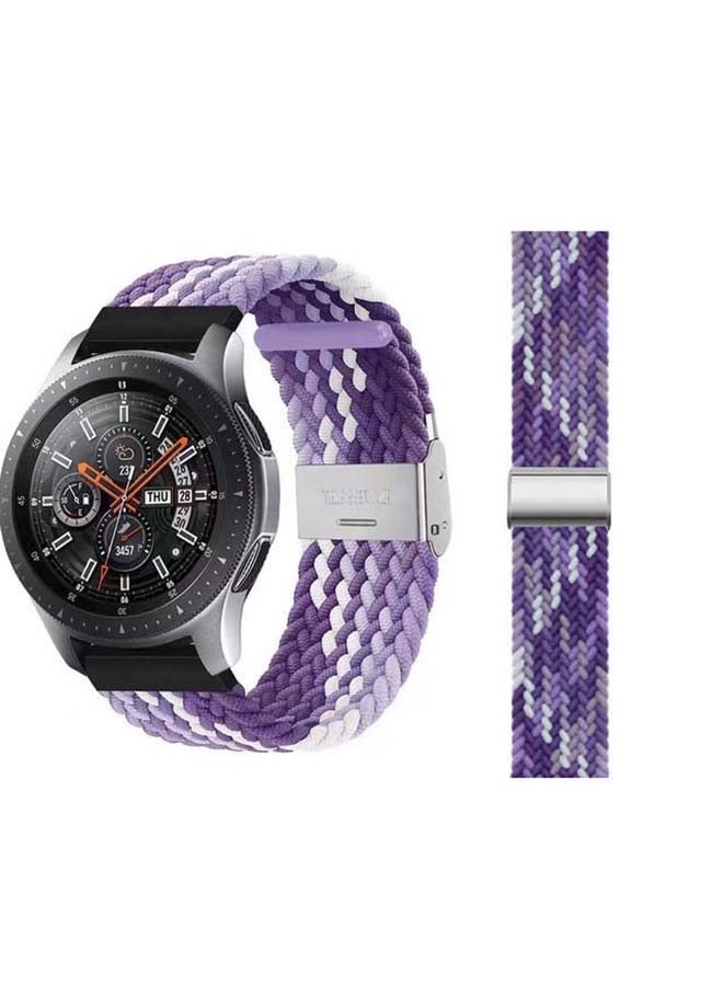 Perfii Adjustable Braided Solo Loop Band for Samsung Galaxy Watch3 45mm Grape Purple - Image 1