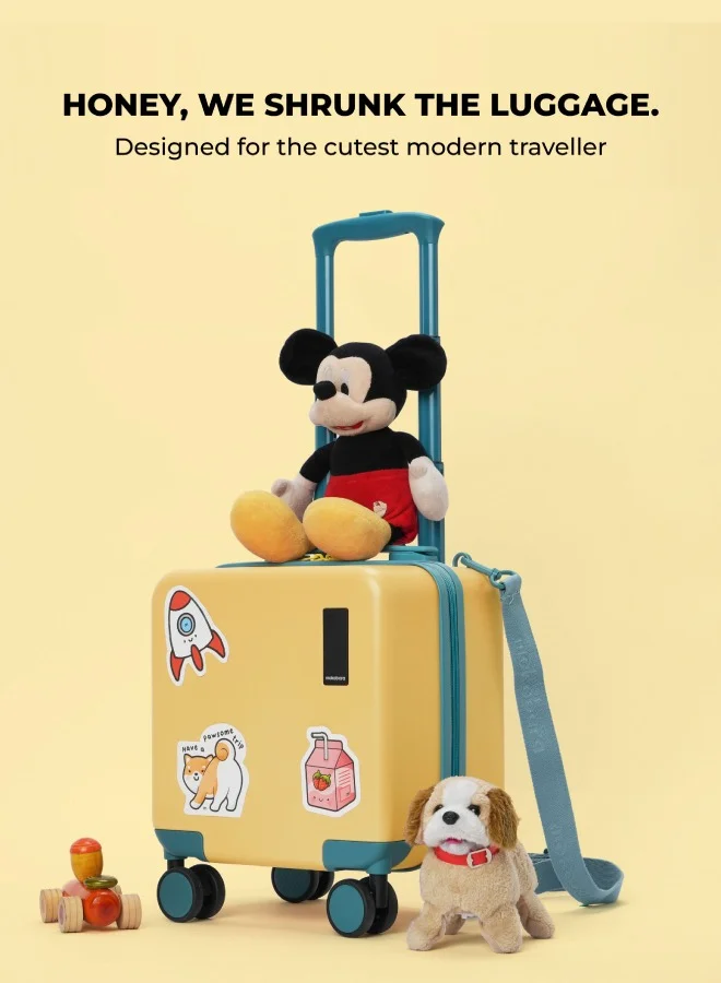 موكوبارا للتجارة ذ.م.م MOKOBARA The Moko Blocks Unbreakable Polycarbonate Extra Light Weight Kids Luggage | Hard Trolley Suitcase for Kids (38 cms (3-8 Years), Sunshine)