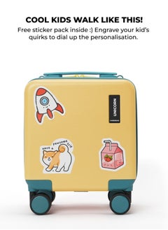 Mokobara MOKOBARA The Moko Blocks Unbreakable Polycarbonate Extra Light Weight Kids Luggage | Hard Trolley Suitcase for Kids (38 cms (3-8 Years), Sunshine)  - Image 4