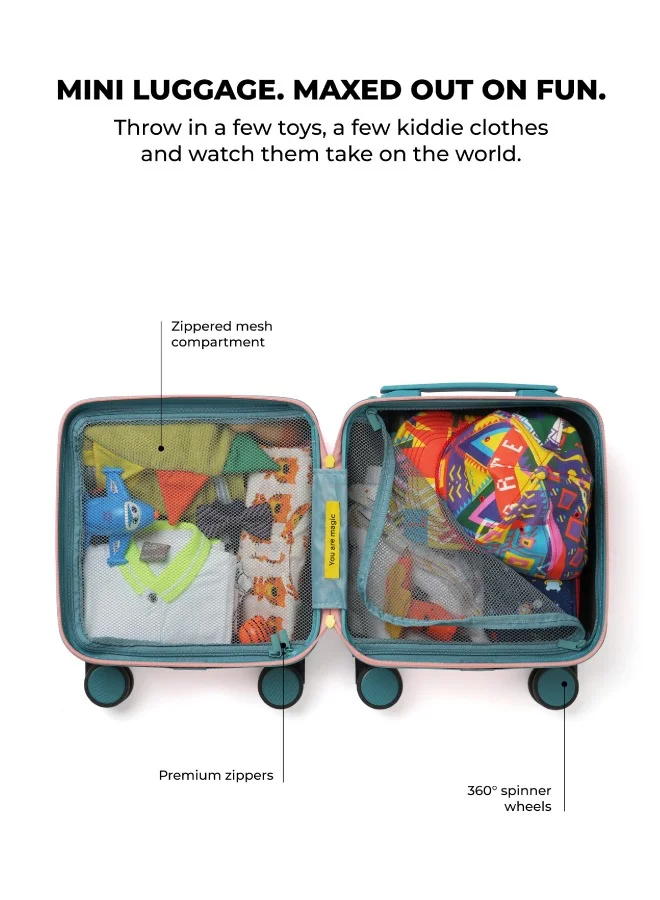 موكوبارا للتجارة ذ.م.م MOKOBARA The Moko Blocks Unbreakable Polycarbonate Extra Light Weight Kids Luggage | Hard Trolley Suitcase for Kids (38 cms (3-8 Years), Sunshine)